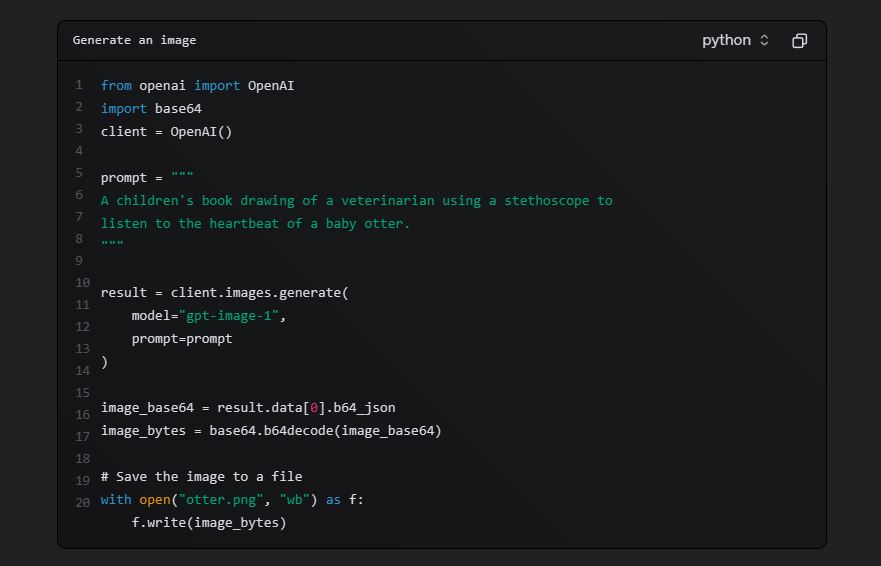 OpenAI 图像 API 文档截图